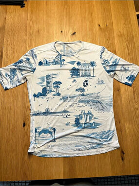 Ostroy - Distance Tee in White & Blue Like New